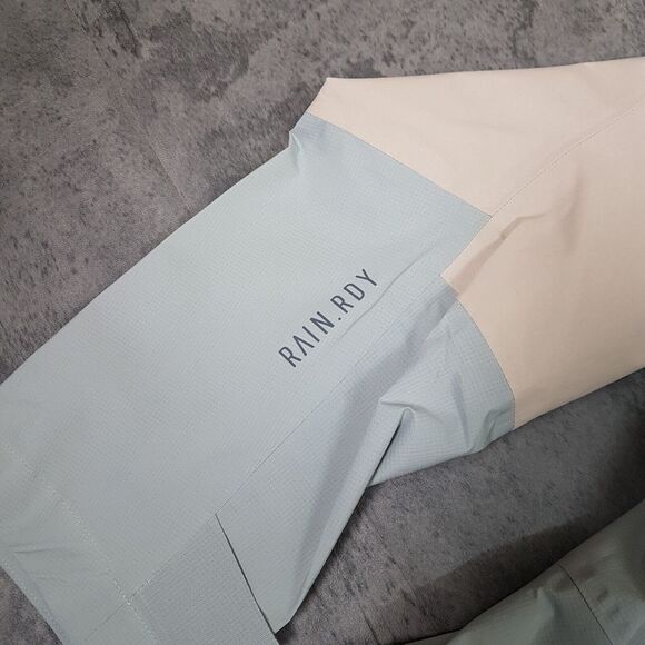 ADIDAS Terrex Xploric Rain.Rdy Hiking Jacket Womens Size LARGE Grey Beige - Picture 5 of 11